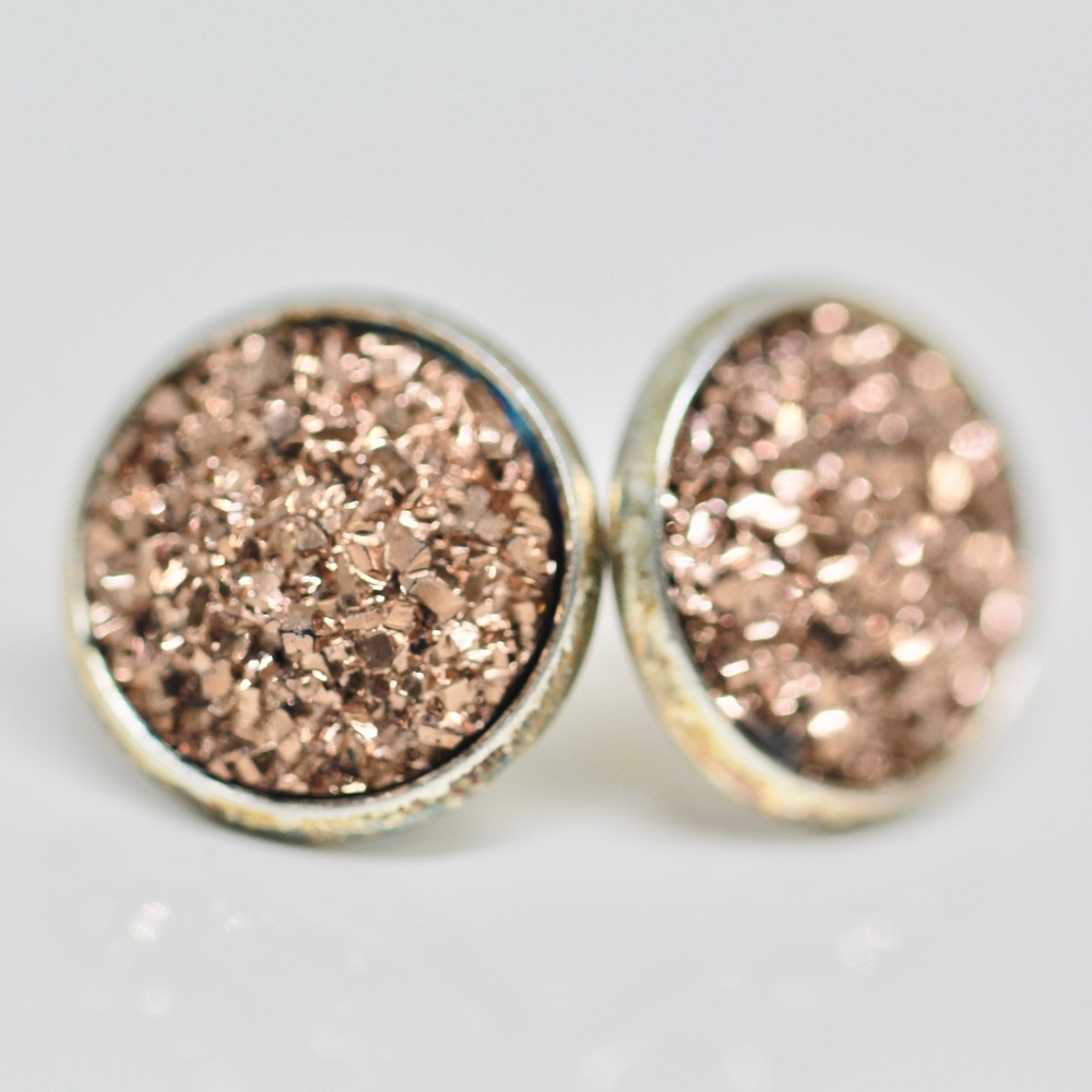 18k Gold Dipped Brown Topaz Sparkling Earrings - image 2